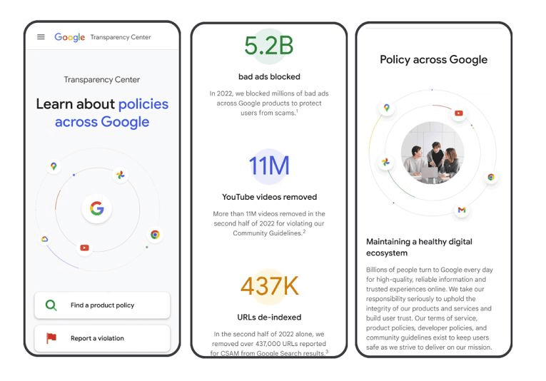 Google Introduz Nova Central de Transparência para Suas Políticas